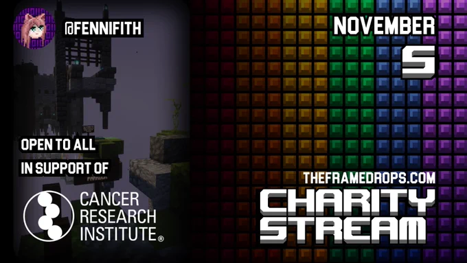 "fennifith" charity stream, November 5th, in support of the Cancer Research Institute