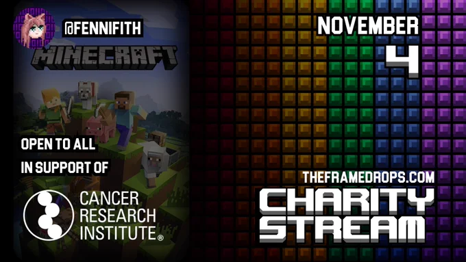 "fennifith" charity stream, November 4th, in support of the Cancer Research Institute
