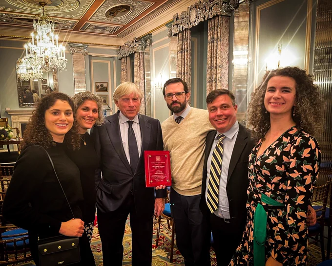 Columbia University Club London board members with university president Lee C. Bollinger
