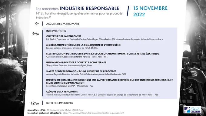 Programme journée Industrie Responsable 15 novembre 2022