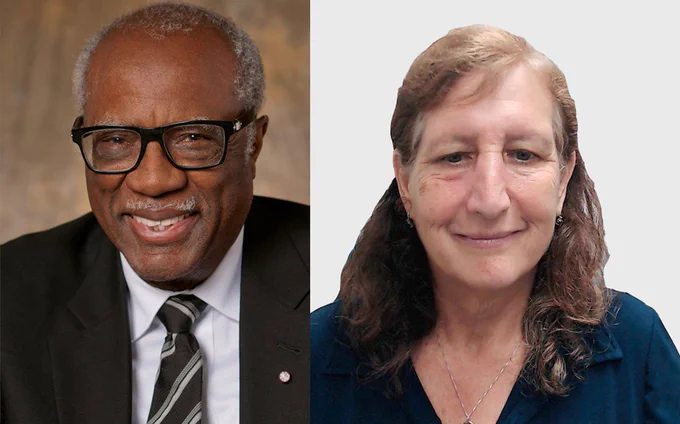 Headshots of James A. Banks and Joann Blumenfeld