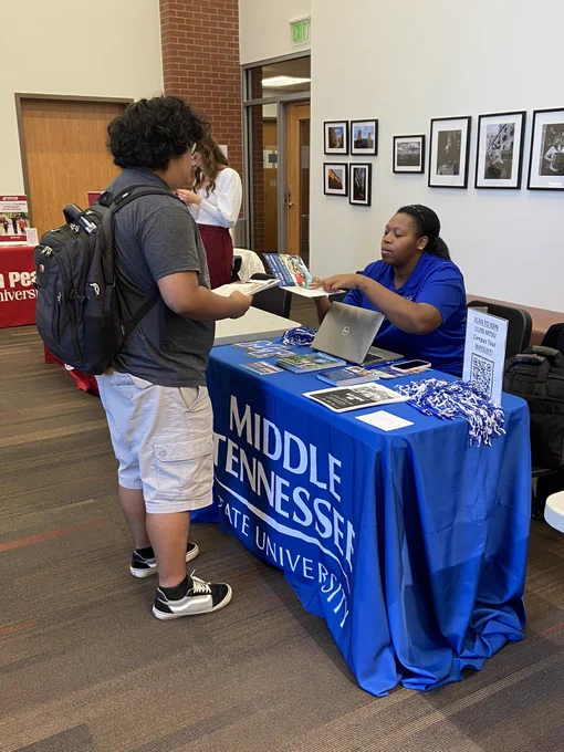 Transfer Day at the White Bridge campus is underway. Staff from 4-year universities are on hand to talk with Nashville State students who plan on graduating and transferring to earn a bachelor’s degree.