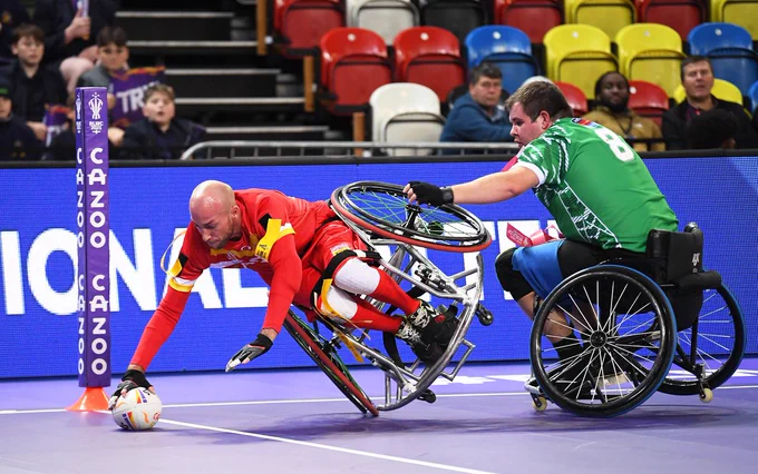 Spain attempt to score against Ireland but is ruled out