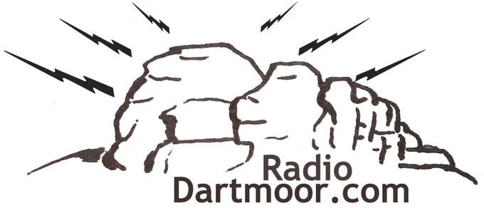 The radio station logo is a line drawing of the iconic rock HAY TOR which is found in Dartmoor , UK