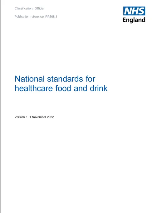 National standards for healthcare food and drink, November 2022
Front page of report.