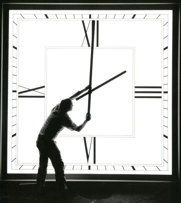 Daylight Saving Time Photot of 10' square Electric Time Clock.
