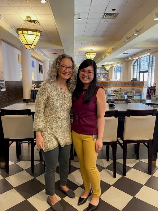 Michelle and Leann standing together smiling!