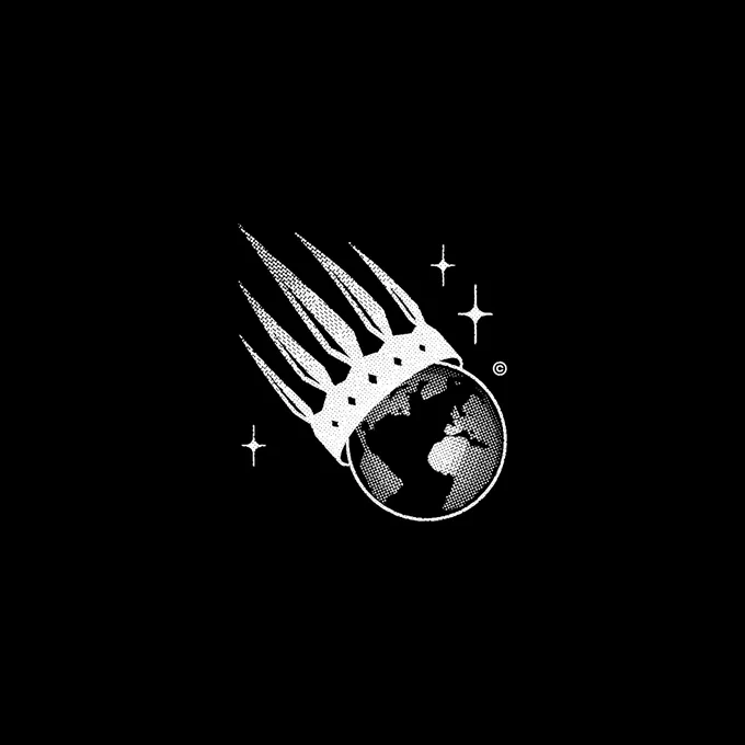 stylized endgame material logo. earth, crowned.