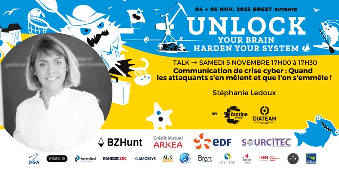 ⋅ @Thales_Cyber  ⋅ @cmarkea & @CertArkea ⋅ @Bzhunt1 ⋅ @SourcitecSAS ⋅ @EDFofficiel ⋅ @RandoriSec ⋅ @yeswehack ⋅ @Amossys ⋅ @Formind ⋅ @vloquet ⋅ @DGA ⋅ @Brest_Iroise ⋅ @BrestFr ⋅ @FTBrestPlus ⋅ @CyberNavalChair ⋅ @regionbretagne ⋅ @isenbrest ⋅ @Javouhey_Brest