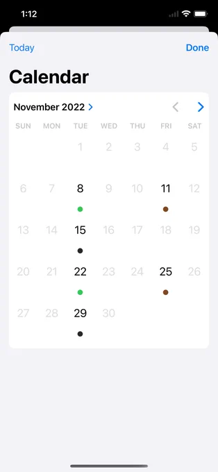 Bin Day Alert calendar view showing next and future collection dates for all schedules.