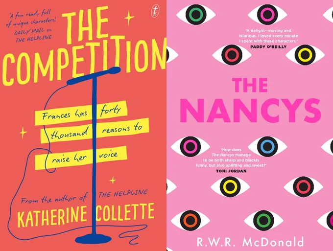 Image of the front cover of Katherine Collette's The Competition and RWR McDonald's The Nancys. 