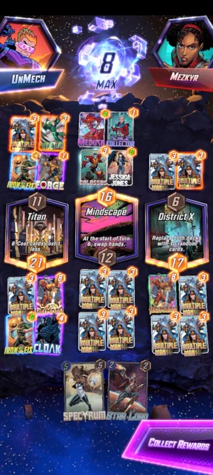 A screenshot of the whole board, showing my opponent's cards and locations too.