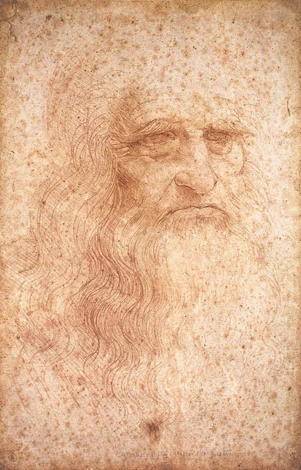 Portrait of a man in red chalk by Leonardo da Vinci (c.1512)