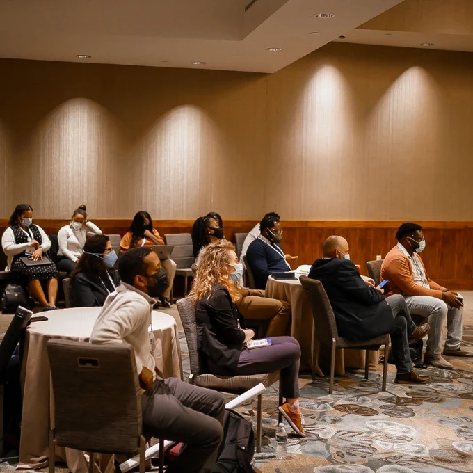 Photo of the session audince listening intently