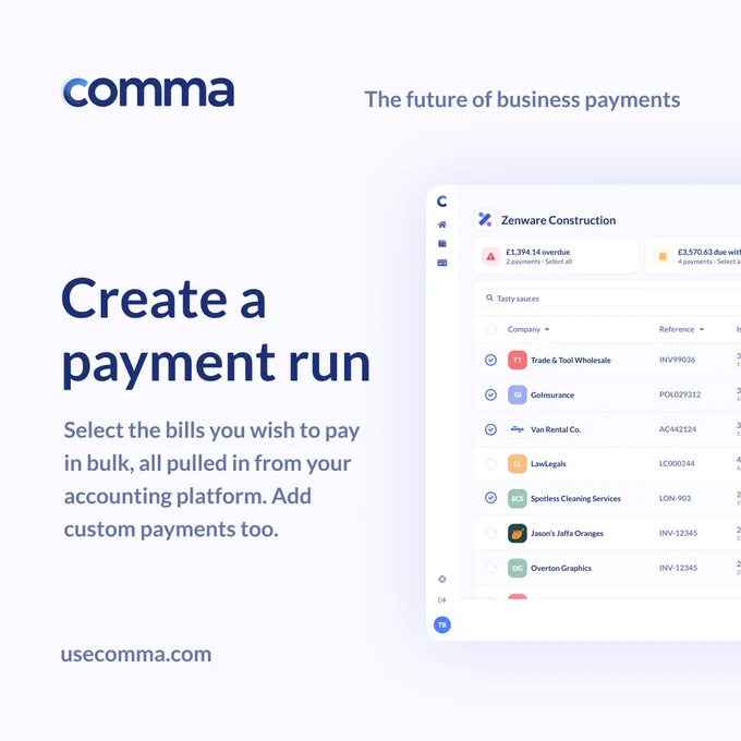 Create a payment run in seconds directly from your Xero, Sage or QuickBook bills or by uploading a payroll file.
