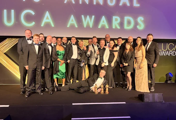 Team Sage all dressed up on stage at the Luca Awards. 