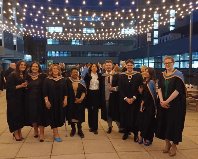 Group photo of graduating students at the University of Strathclyde.