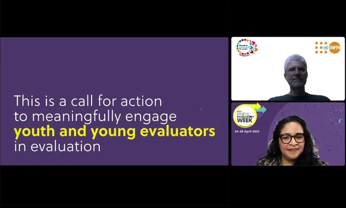 Marco Segone, Director of UNFPA Evaluation Office and Gabriela Flores, Chair of EvalYouth Global Network at the Global South Evaluation Research Conference