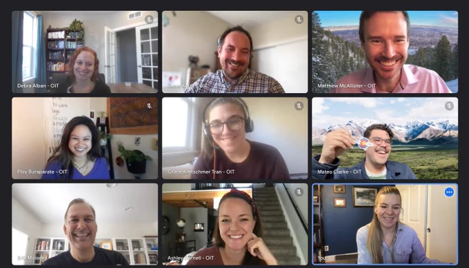 Video meeting screenshot with Erik Mitisek and members of the Colorado Digital Service team