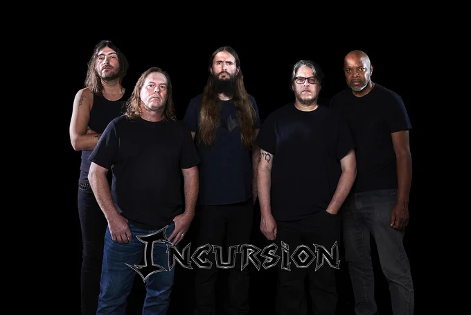 Listen Live📻☞ https://aiiradio.net #twitchstreaming #AiiR #NowPlaying on AiiRadio.net's The Circle of Fifths:
From their imminent release 'Blinding Force' [Nov 11 2022 - No Remorse Records]:
NP The Band Incursion ~ The Rites / Strike Down
http://www.incursionheavymetal.com/
https://www.facebook.com/TheBandIncursion/
Nashville TN USA 🇺🇸 @IncursionBand

Maxx Havick – Guitars
Michael Lashinsky – Guitars
Steve Samson – Vocals
Robbie Crede – Bass
Dan Douchette - Drums

Pre-order CD/Vinyl download #BlindingForce: https://incursionmetal.bandcamp.com/
https://noremorse.gr/pre-orders