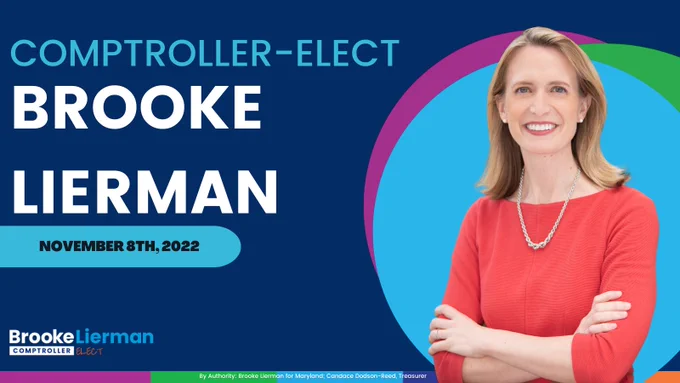 Brooke Lierman graphic as comptroller elect