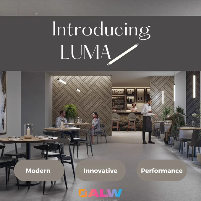 Restaurant featuring LUMA linear pendant from ALW.