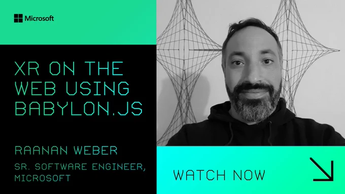 XR on the web using Babylon.js with Raanan Weber on October 27th, 2022 at 9 AM PT