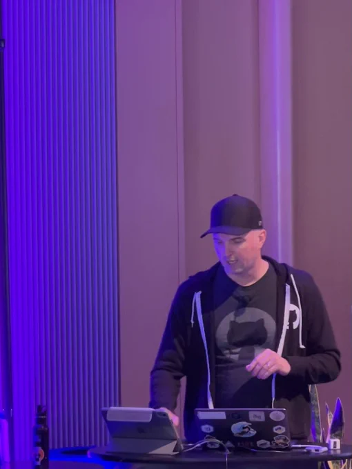 Ben wrangling Voiceover in a live demo