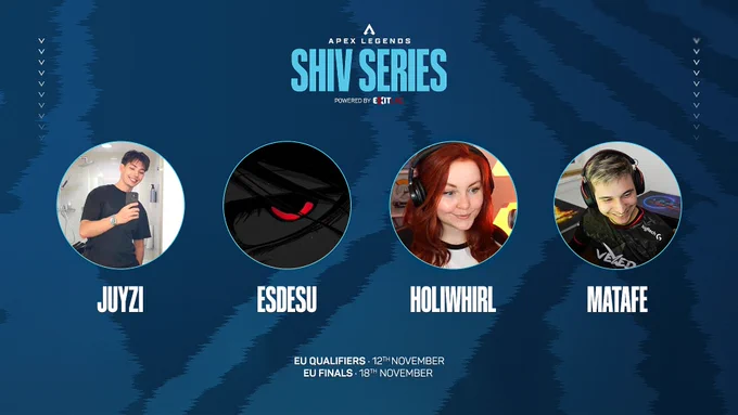 The image features the profile pictures of the four captains with text reading "EU Qualifiers 12th November. EU Finals 18th November"