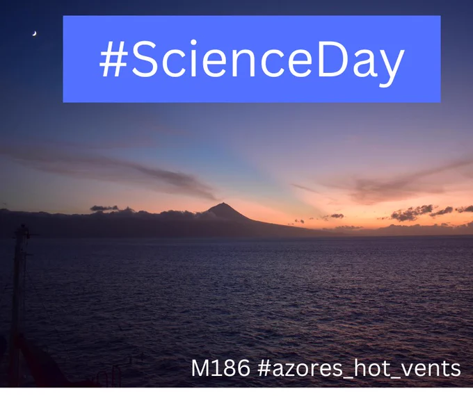 On the picture you can see the volcano Pico on the island of the same name (Azores) from the DF deck of the Meteor.