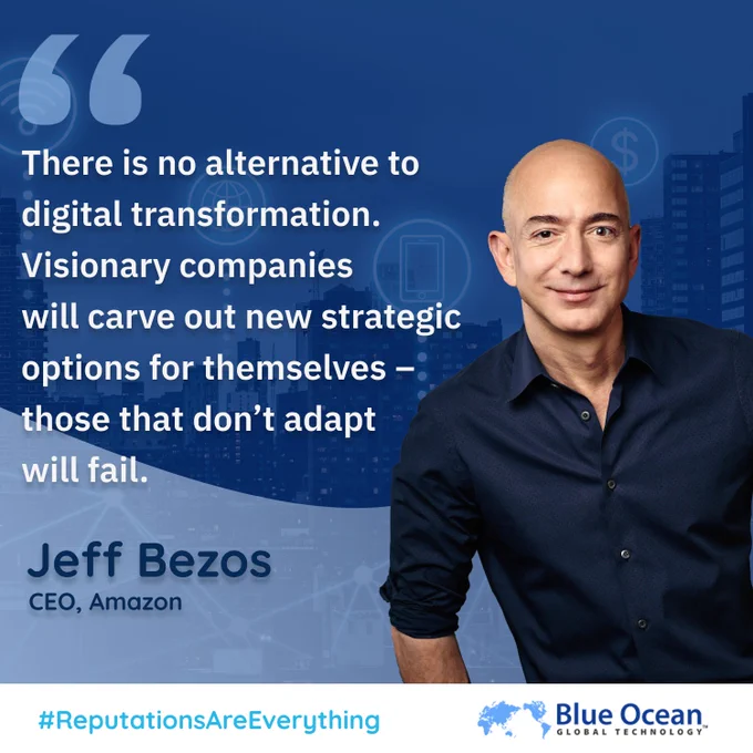 Jeff Bezos Quote Online Digital Transformation - Blue Ocean Global Technology