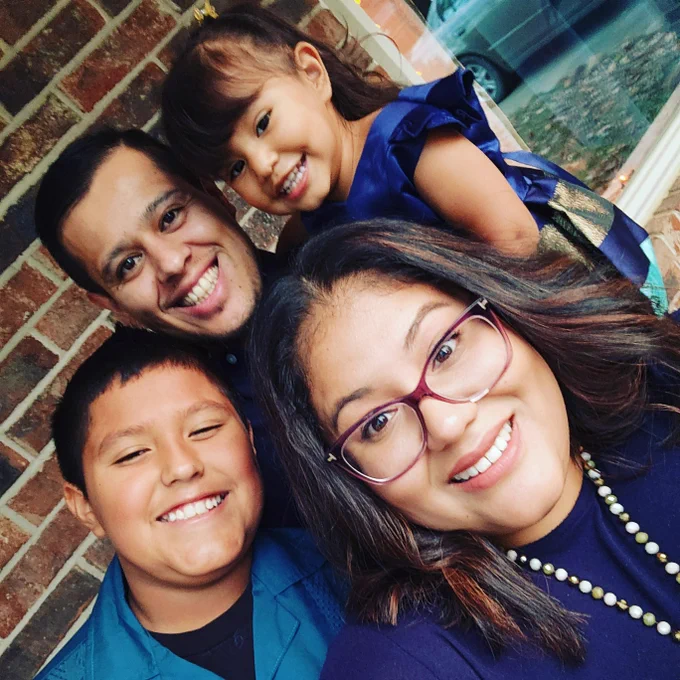 Reach candidate and paraeducator, Nancy Mondragon, of Arkansas' Waldron School District, pictured with her family. 