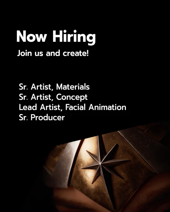 Now hiring for artists and producer roles.
