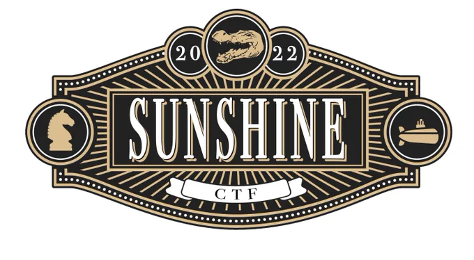 SunshineCTF logo for 2022, with a knight chess piece on the left and a submarine on the right