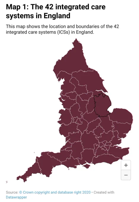 Map 1: The 42 integrated care systems in England

This map shows the location and boundaries of the 42 integrated care systems (ICSs) in England. 
