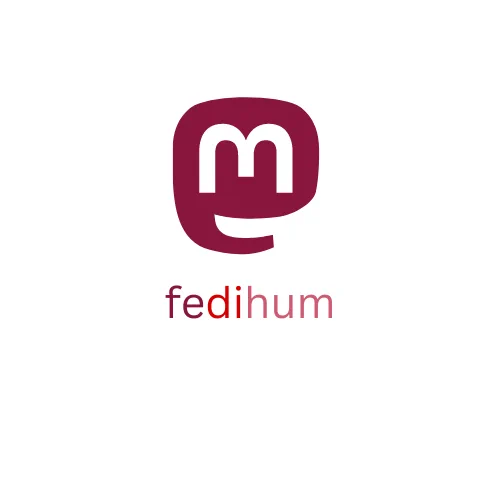 Fedihum Logo: Rüsseltier in Margenta mit Schriftzug Fedihum in Rottönen