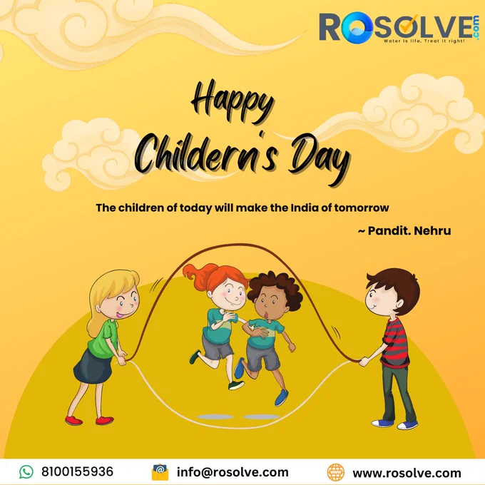 "Children are like buds in a garden and should be carefully and lovingly nurtured, as they are the future of the nation and the citizens of tomorrow." - Pandit Nehru

#Celebratewithrosolve 
.
.
.
ROSOLVE a one stop home appliance sale & service provider. Visit us at rosolve.com or call us at  91 81001 55936 for bookings.
.
.
.
#children #ChildrensDay #ChildrensDay #rosolve #waterpurifier 