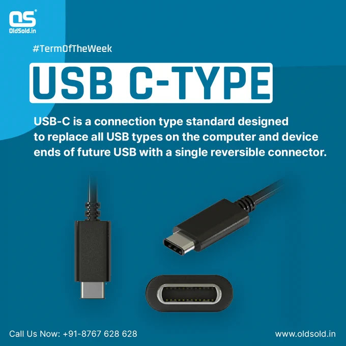 USB-C (properly known as USB Type-C) is a 24-pin USB connector system with a rotationally symmetrical connector.[2][3] The designation C refers only to the connector's physical configuration or form factor and should not be confused with the connector's specific capabilities, which are designated by its transfer specifications (such as USB 3.2). A notable feature of the USB-C connector is its reversibility; a plug may be inserted into a receptacle in either orientation.

#oldsoldin #oldsmobile #oldlaptop #oldelectronics #refurbishedmobiles #preownedmobile #onlinebusiness #indian #refurbished #USB #connectors
