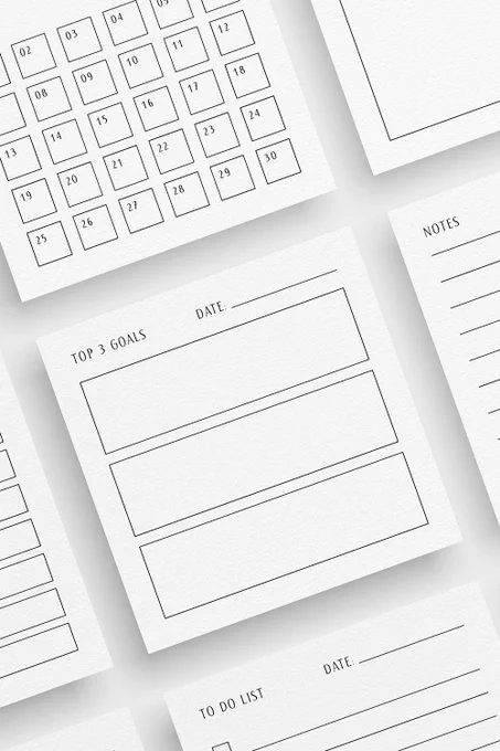 Planning Essentials | 3x3 | Printable Journal & Planner Cards | Daily Plans, Weekly Plans, Checklists, Habit Trackers, To Do Lists, Notes | Minimal Aesthetic | Clean Design | PDF   JPEG | US Letter   A4 | Square | Planner Printables | Printable Planner Cards | Planner Accessories