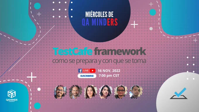 Miércoles de QA Minders - TestCafe framework: como se prepara y con que se toma.

Únete a la transmisión y juntos descubrir ¿por qué elegir TestCafe framework? Los #QAminders están listos para darte una Introducción, funciones importantes y guía una rápida de cómo iniciar en TestCafe.

Te esperamos este 16 de Noviembre a las 7 p.m. (MX) para la transmisión en vivo.

Síguenos en nuestras redes sociales:
Facebook QA Minds Community
Youtube https://www.youtube.com/c/QAMINDS/
Twitter https://twitter.com/QA_MINDS
Instagram QA minders

