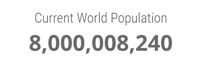 Population clock showing over 8 billion people