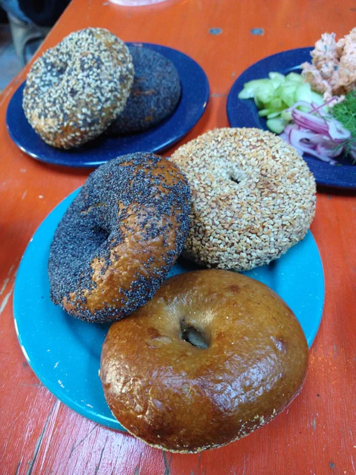 Bagels and fixings from BagelMacher in SF