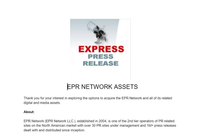 The entire EPR Network is up for sale! Interested? Here's more info... 
