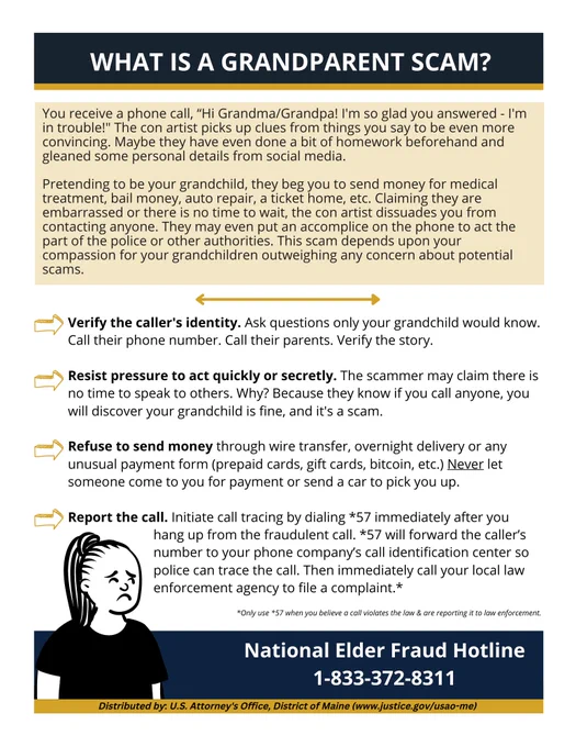 Image: What is a Grandparent Scam? flyer