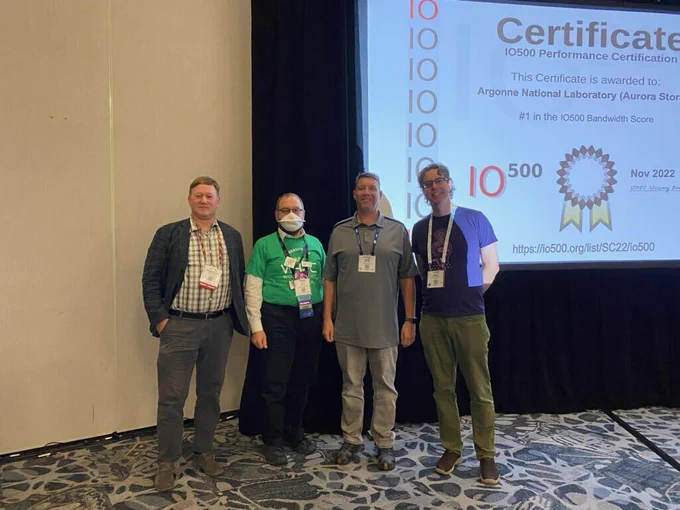 Photo of Aurora storage team at SC22.