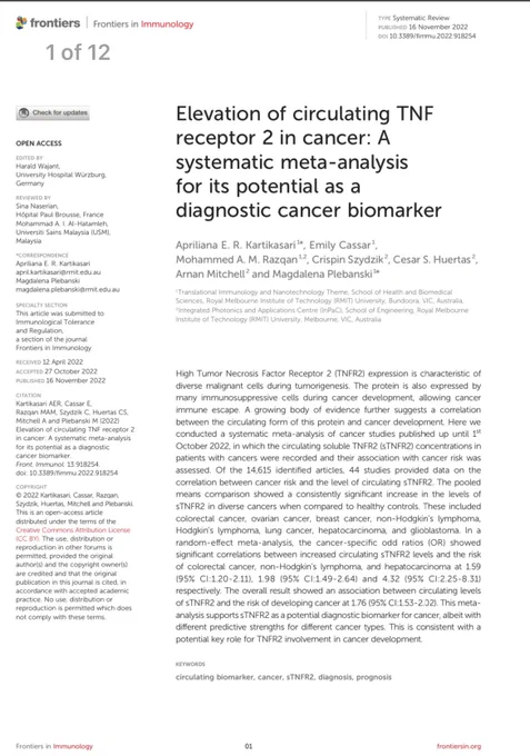 the front page of the journal article, showing title, authors and abstract.