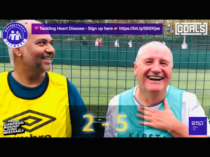 ⚽️ Miss us last week? Catch up 👉 https://youtu.be/6DdzLWIZQ8s #Over50 #Over60 #Over70 #Football #CVD #CardiacRehab #Health #NHS #TimeToTalk #Project84 #London #Essex #WHUFC #LOFC #AFC #THFC #Veterans #Diabetes #Cholesterol 
Partners @deliver_success @theCALMzone @GoalsChingford