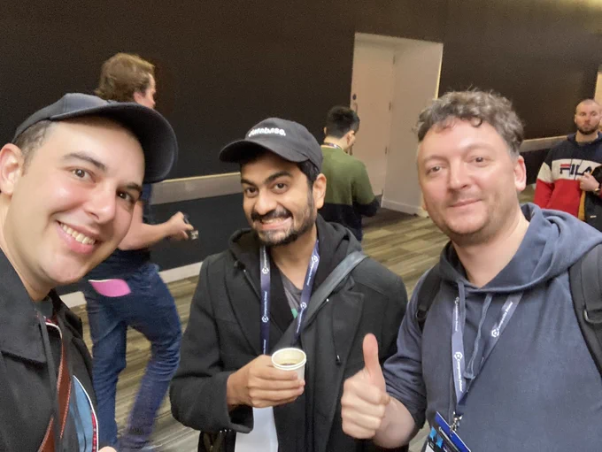 Me and Sunil and Steve hanging out at a conference