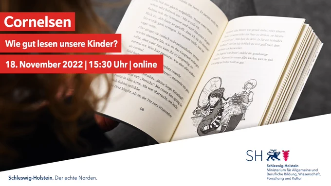 Schulterblick in einen Jugendroman. Text: Cornelsen
Wie gut lesen unsere Kinder? 18. November 2022, 15:30 Uhr, online
