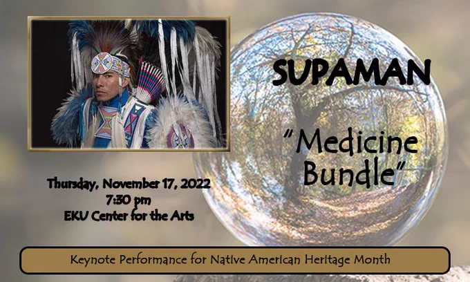 Reminder: Tonight, people! @Supamanhiphop w/DJ Element live at the EKU Center for the Arts, 7:30 PM - Free and Open to the Public - Keynote Presentation for EKU Celebration of #NativeAmericanHeritageMonth .
https://chautauqua.eku.edu/insidelook/supaman-live-performance
https://www.facebook.com/events/568776354794073
